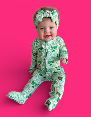 CLOVER & COINS DREAM RUFFLE ROMPER