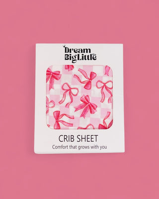 BOW CHECKERED CHARM DREAM CRIB SHEET