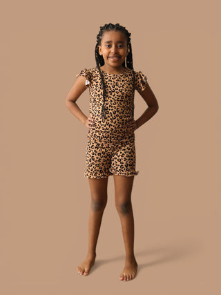 LEOPARD DREAM RUFFLE SHORT SET
