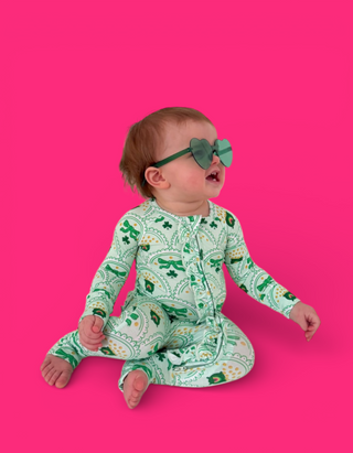 CLOVER & COINS DREAM RUFFLE ROMPER