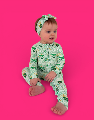 CLOVER & COINS DREAM RUFFLE ROMPER