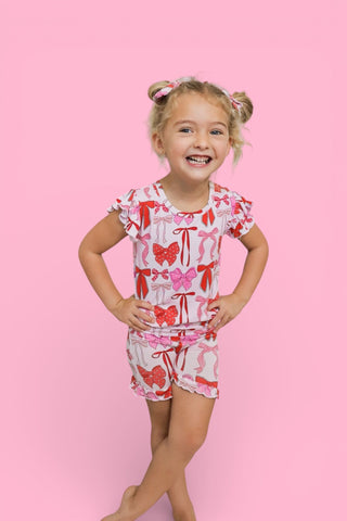 BE MINE BOWS DREAM RUFFLE SHORT SET