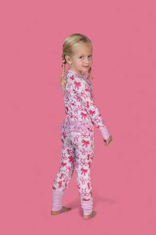 BOW CHECKERED CHARM DREAM RUFFLE ROMPER