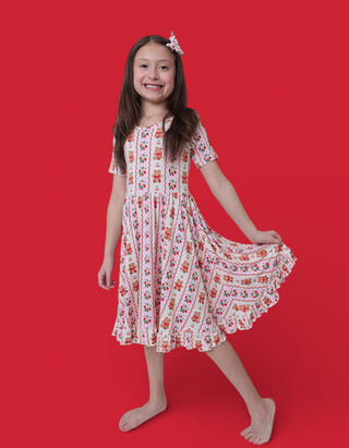 BERRY BEAR BLISS DREAM RUFFLE DRESS