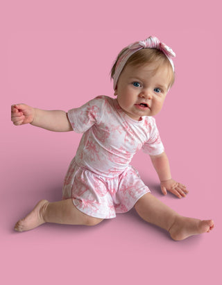 BLUSH BUNNY TOILE DREAM BODYSUIT DRESS