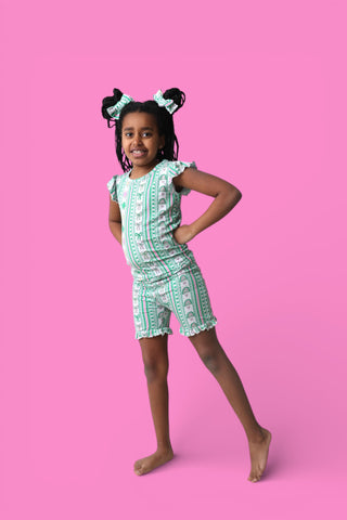 LUCKY RAINBOW RIBBONS DREAM RUFFLE SHORT SET