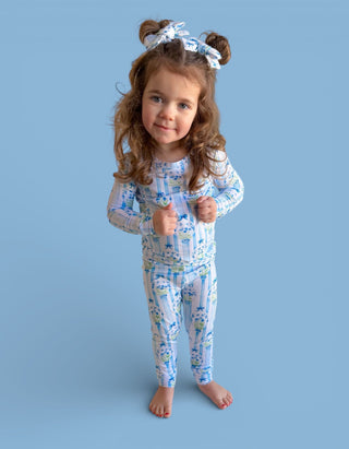 HEIRLOOM BLUE BLOOMS DREAM BOW HAIR CLIPS