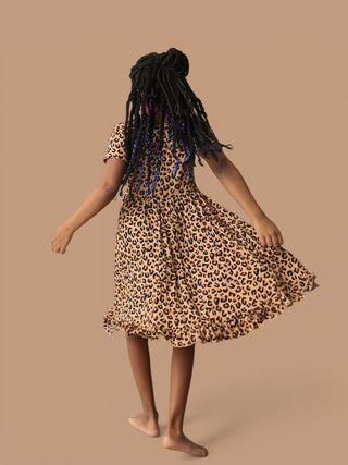 LEOPARD DREAM RUFFLE DRESS
