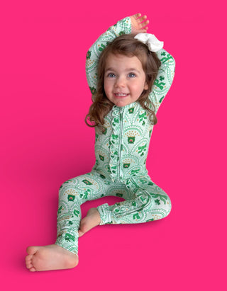 CLOVER & COINS DREAM RUFFLE ROMPER