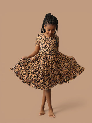 LEOPARD DREAM RUFFLE DRESS