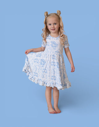 BLUEBELL EASTER TOILE DREAM RUFFLE DRESS