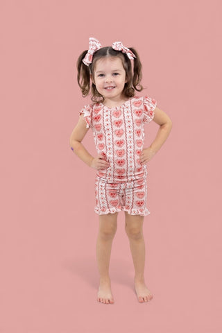 CANDY HEARTS DREAM RUFFLE SHORT SET
