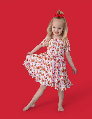 BERRY BEAR BLISS DREAM RUFFLE DRESS