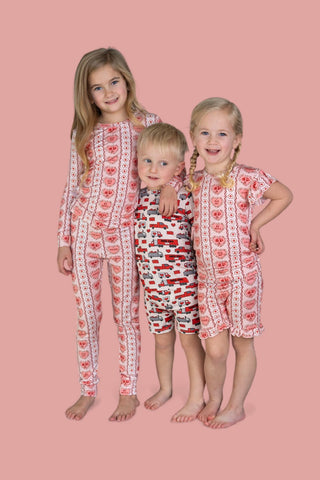 CANDY HEARTS DREAM RUFFLE SHORT SET