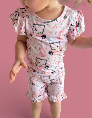 PRETTY AND PAR DREAM RUFFLE SHORT SET