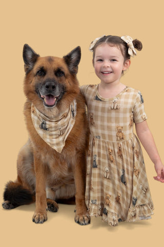 TEDDY CHECK DREAM BOW HAIR CLIPS