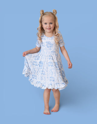 BLUEBELL EASTER TOILE DREAM RUFFLE DRESS