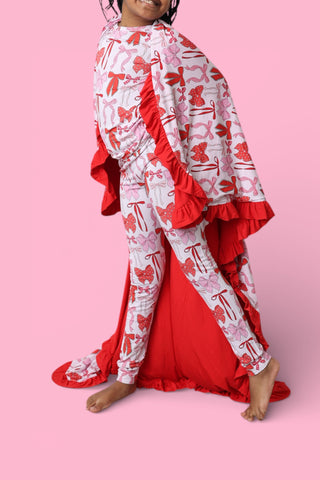 BE MINE BOWS DREAM RUFFLE BLANKET