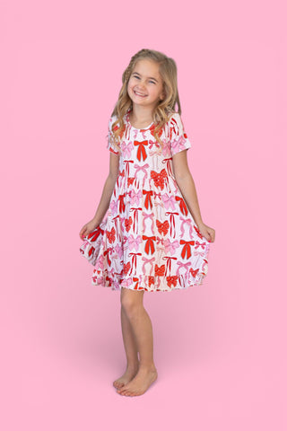 BE MINE BOWS DREAM RUFFLE DRESS