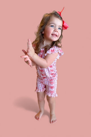 CANDY HEARTS DREAM RUFFLE SHORT SET