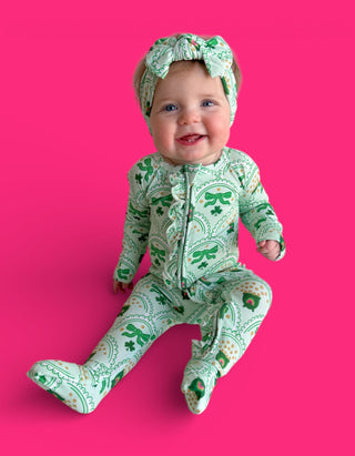 CLOVER & COINS DREAM RUFFLE ROMPER