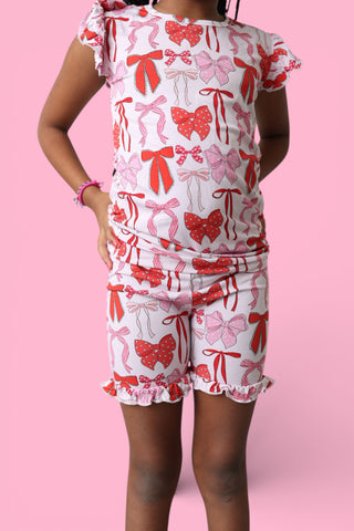 BE MINE BOWS DREAM RUFFLE SHORT SET