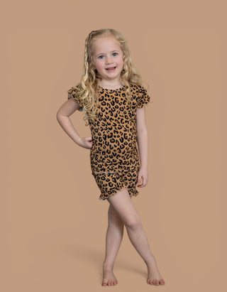 LEOPARD DREAM RUFFLE SHORT SET