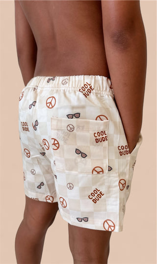 COOL DUDE CHECKERS BOY'S DREAM SWIM TRUNKS
