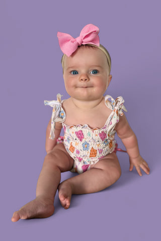 BEACH FOR DAISIES DREAM SMOCKED TANKINI TWO PIECE SWIM SUIT