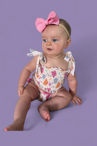 BEACH FOR DAISIES DREAM SMOCKED TANKINI TWO PIECE SWIM SUIT