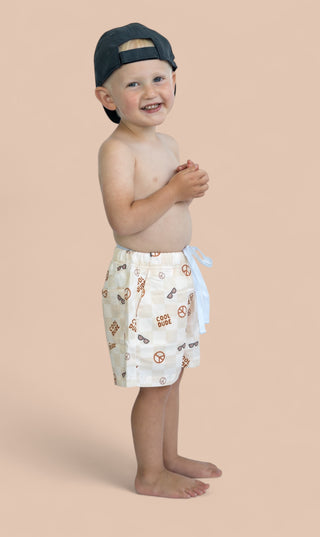 COOL DUDE CHECKERS BOY'S DREAM SWIM TRUNKS