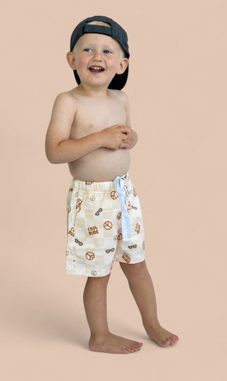 COOL DUDE CHECKERS BOY'S DREAM SWIM TRUNKS