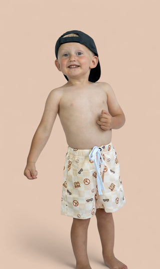 COOL DUDE CHECKERS BOY'S DREAM SWIM TRUNKS