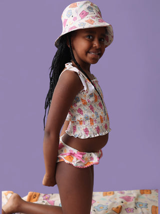 BEACH FOR DAISIES DREAM SMOCKED TANKINI TWO PIECE SWIM SUIT