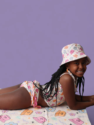 BEACH FOR DAISIES DREAM SMOCKED TANKINI TWO PIECE SWIM SUIT