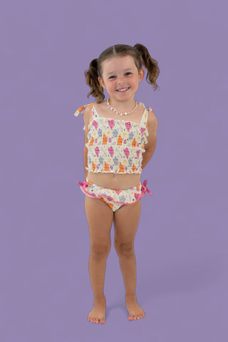 BEACH FOR DAISIES DREAM SMOCKED TANKINI TWO PIECE SWIM SUIT