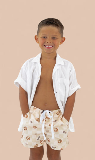 COOL DUDE CHECKERS BOY'S DREAM SWIM TRUNKS