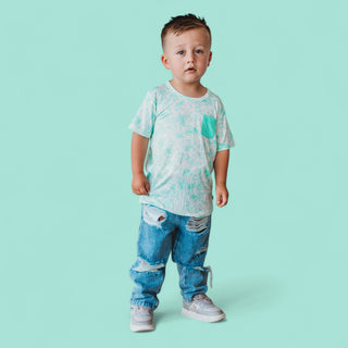 SEAFOAM TIE DYE DREAM POCKET TEE