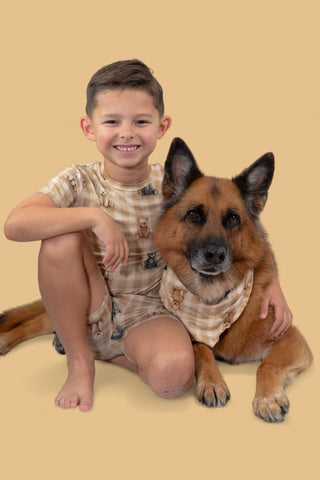 TEDDY CHECK DREAM SHORT SET