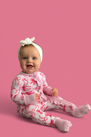 BOW CHECKERED CHARM DREAM RUFFLE ROMPER