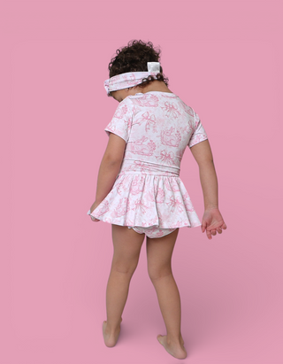 BLUSH BUNNY TOILE DREAM BODYSUIT DRESS