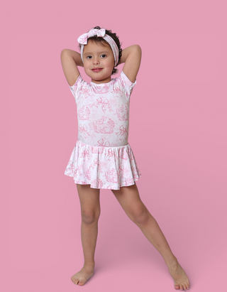 BLUSH BUNNY TOILE DREAM BODYSUIT DRESS