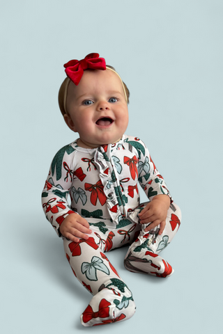 BE MERRY BOWS DREAM RUFFLE ROMPER