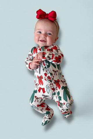 BE MERRY BOWS DREAM RUFFLE ROMPER