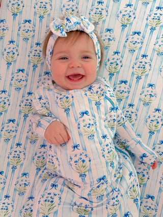 HEIRLOOM BLUE BLOOMS DREAM CRIB SHEET