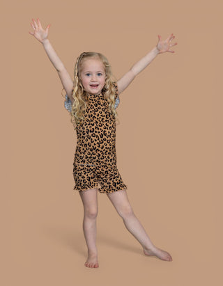 LEOPARD DREAM RUFFLE SHORT SET