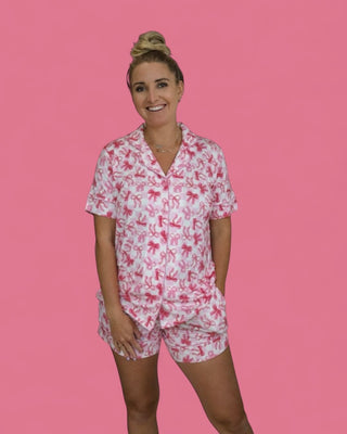 BOW CHECKERED CHARM WOMEN’S DREAM SHORT SET