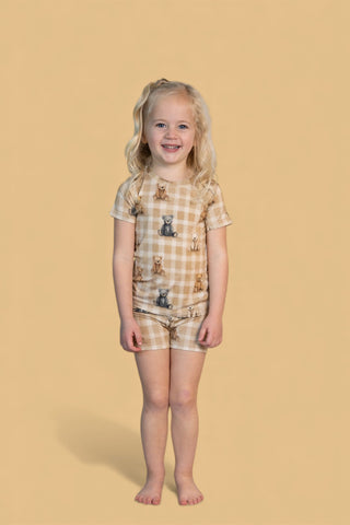 TEDDY CHECK DREAM SHORT SET