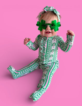 LUCKY RAINBOW RIBBONS DREAM RUFFLE ROMPER