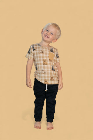 TEDDY CHECK DREAM POCKET TEE